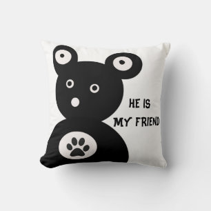 Cute Black Bear Cushion