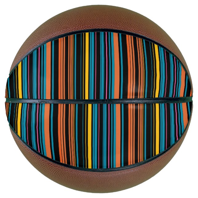 Cute black blue stripes basketball (Front)