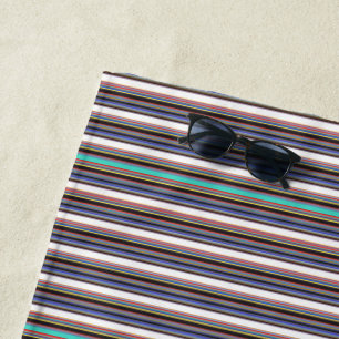 Cute black blue stripes beach towel