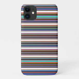 Cute black blue stripes iPhone 11 case