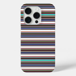 Cute black blue stripes iPhone 15 pro case