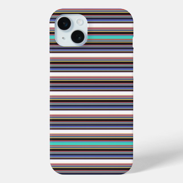 Cute black blue stripes Case-Mate iPhone case (Back)