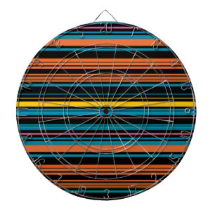 Cute black blue stripes dartboard