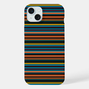 Cute black blue stripes iPhone 15 plus case