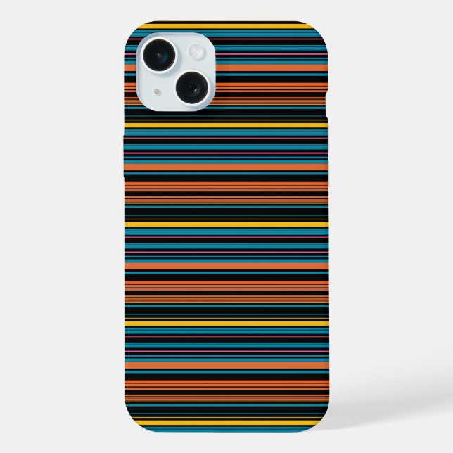 Cute black blue stripes iPhone case (Back)
