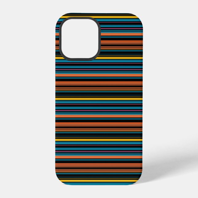 Cute black blue stripes iPhone case (Back)