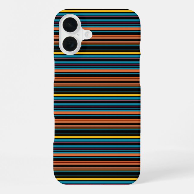 Cute black blue stripes iPhone case (Back)