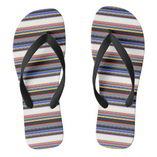 Cute black blue stripes thongs