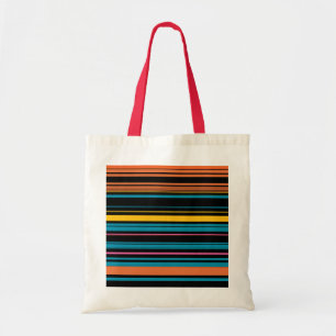 Cute black blue stripes tote bag