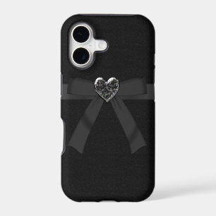 Cute Black Bow & Jewel Heart iPhone 5 Case