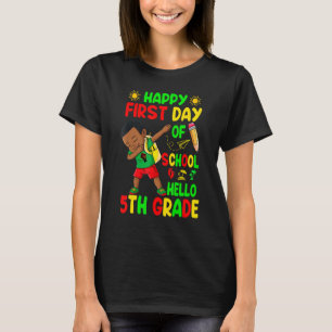 Cute Black Boy Dabbing Hello 5th Grade Teacher Stu T-Shirt