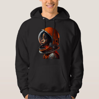 Cute Black Boy Wearing Spacesuit Hoodie