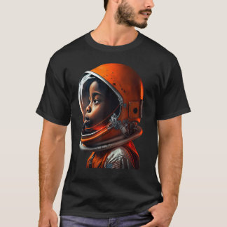 Cute Black Boy Wearing Spacesuit T-Shirt