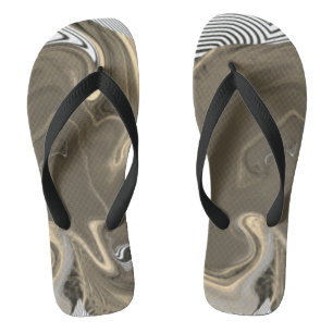 Cute Black BROWN Modern Woman Flip Flops