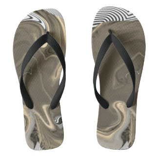 Cute Black BROWN Modern Woman Flip Flops