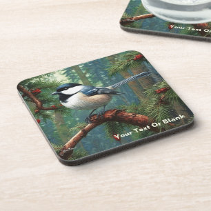 Cute Black-Capped Chickadee Coaster