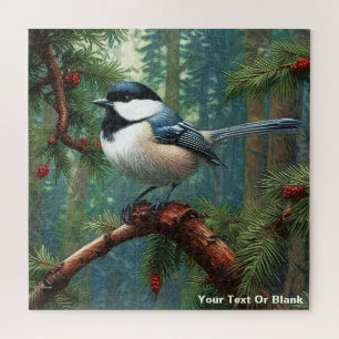 Cute Black-Capped Chickadee Jigsaw Puzzle