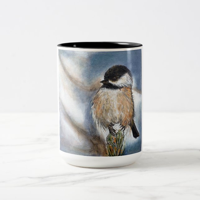 Cute Black Capped Chickadee Mug (Center)
