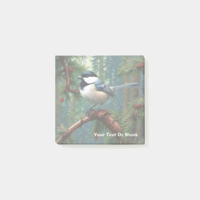 Cute Black-Capped Chickadee Post-it Notes (Front)