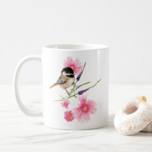 Cute Black Capped Chickadee Watercolor Artwork Coffee Mug