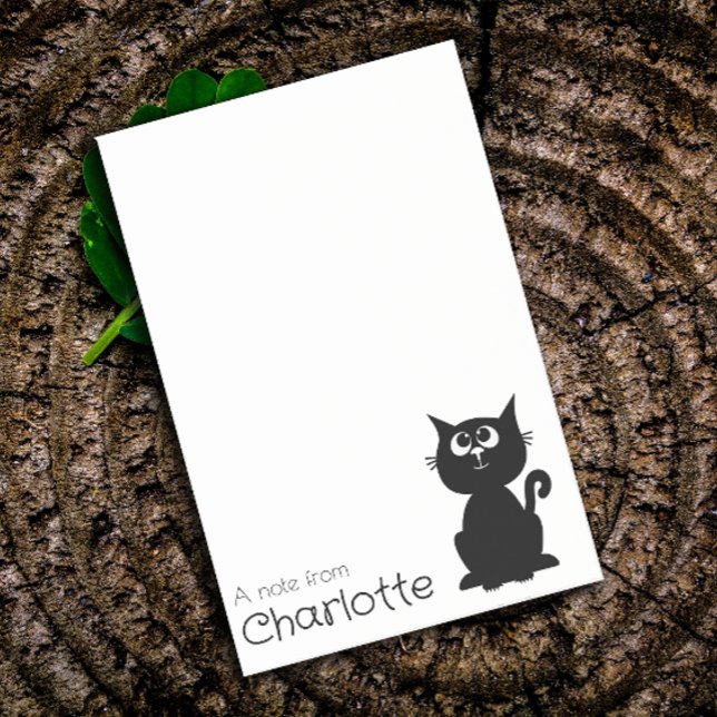 Cute black cartoon cat name post-it notes (Creator Uploaded)