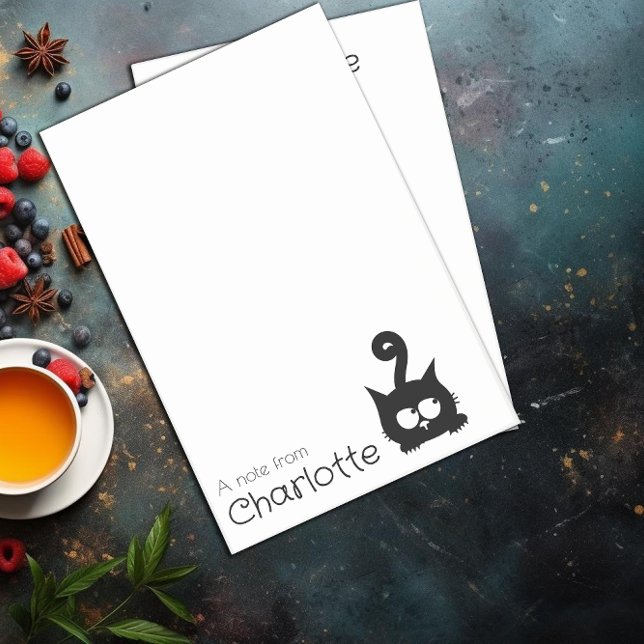 Cute black cartoon cat name post-it notes (Creator Uploaded)