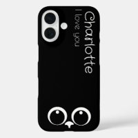 Cute black cartoon cats name charcoal