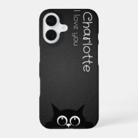 Cute black cartoon cats name charcoal