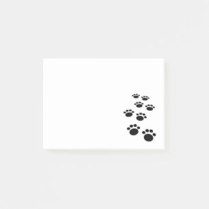 Cute Black Cartoon Pet Paw Trail Post-it Notes