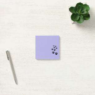 Cute Black Cartoon Pet Paw Trail Post-it Notes