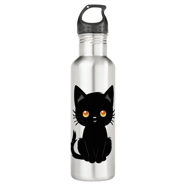 Cute Black cat  2 710 Ml Water Bottle (Front)