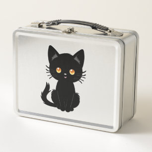 Cute Black cat  2 Metal Lunch Box