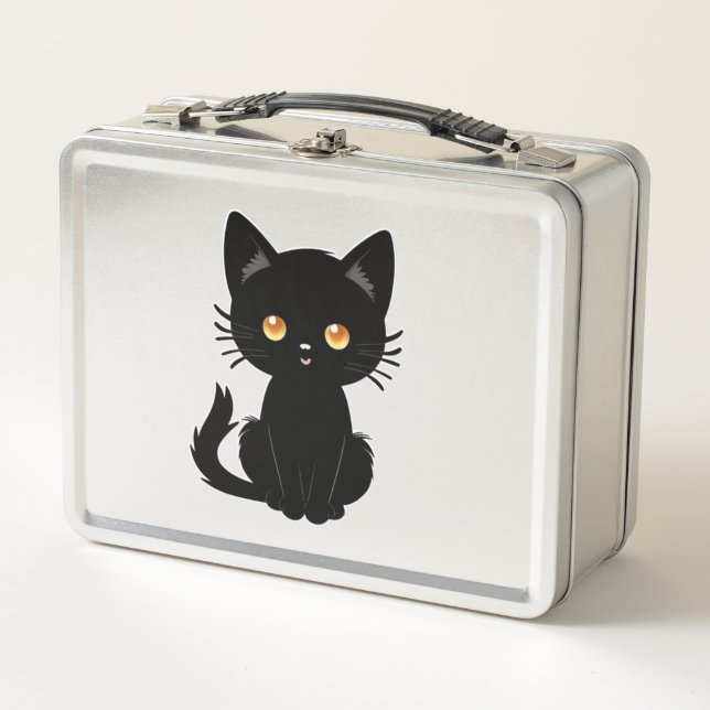 Cute Black cat  2 Metal Lunch Box (Front)