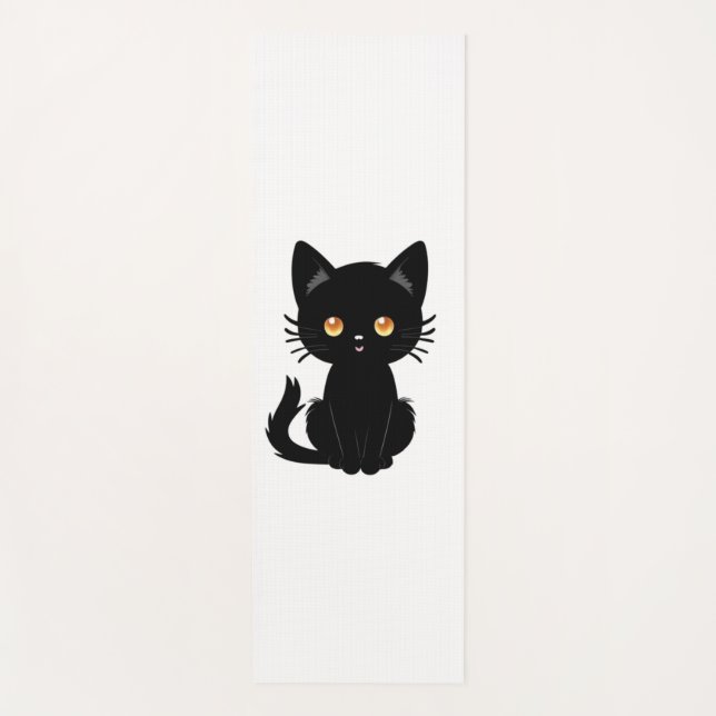 Cute Black cat  2 Yoga Mat (Front)