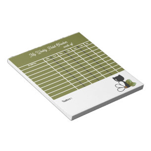 Cute Black Cat and flower – Personalised Notepad