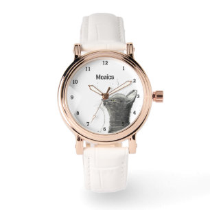 Cute Black Cat Animal Kitty Kitten Woman Watch