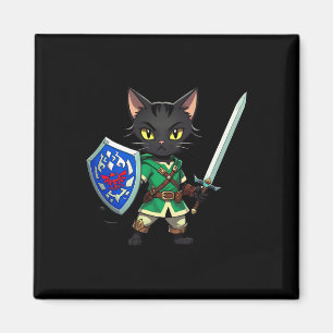 Cute Black Cat As Retro Video Game Character1 Magnet