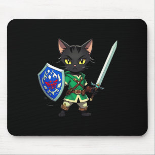 Cute Black Cat As Retro Video Game Character1 Mouse Pad