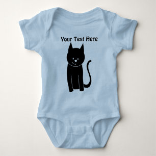 Cute Black Cat Baby Bodysuit