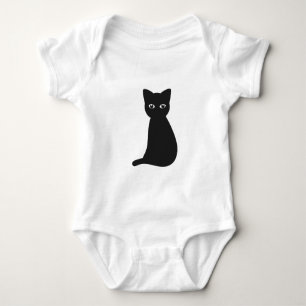 Cute black cat baby bodysuit. bodysuit