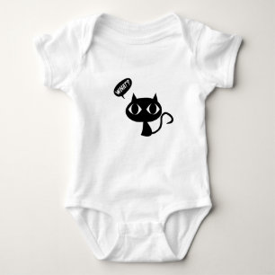 Cute Black Cat Cartoon Funny Baby Graphic Bodysuit