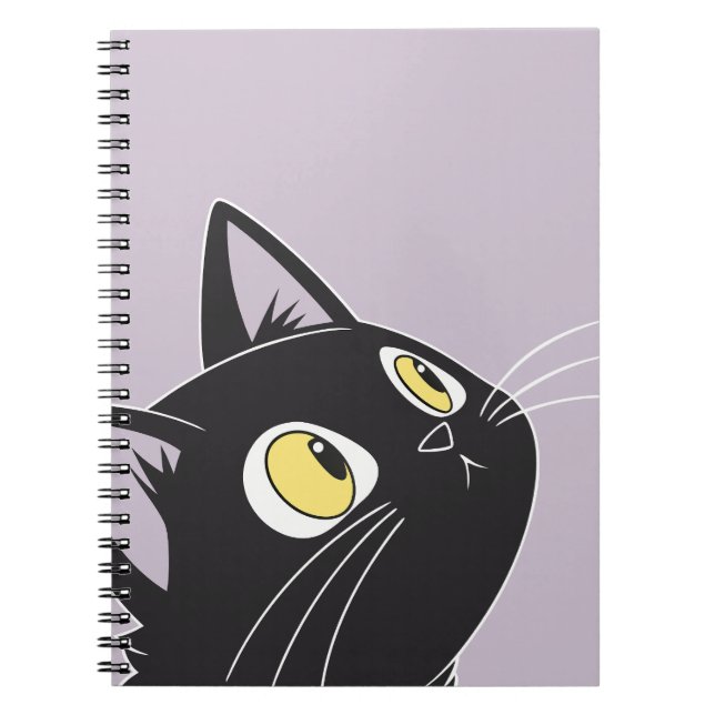 Cute Black Cat Cartoon – Kids Notebook (Front)
