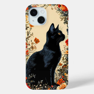 Cute Black Cat iPhone 15 Case