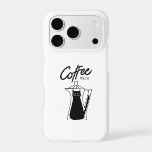 Cute Black Cat Coffee Meow Aesthetic Phone Case