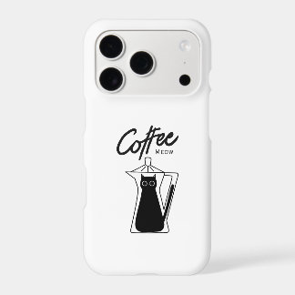Cute Black Cat Coffee Meow Aesthetic Phone Case