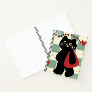 Cute Black Cat Cosy Notebook Spiral Journal