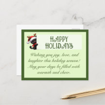 Cute Black Cat Customisable Greetings Postcard