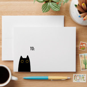 Cute black cat envelope