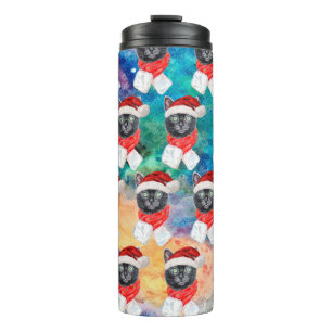 Cute Black Cat Funny Christmas Holidays Thermal Tumbler