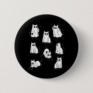 Cute Black Cat Ghost Halloween Costume For Women 6 Cm Round Badge